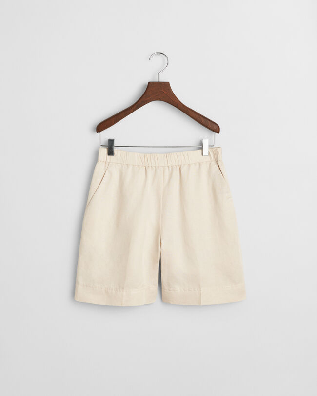 Relaxed fit pull-on shorts i hørblanding