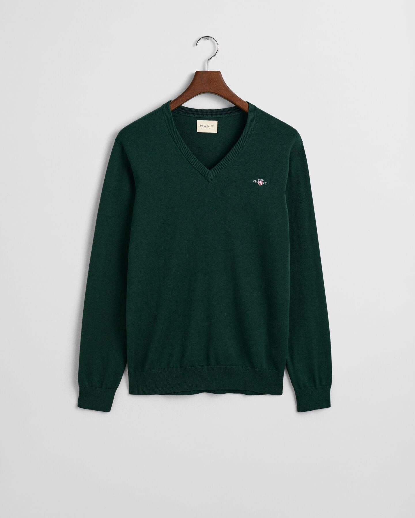 Klassiske sweater i bomuld med V-hals