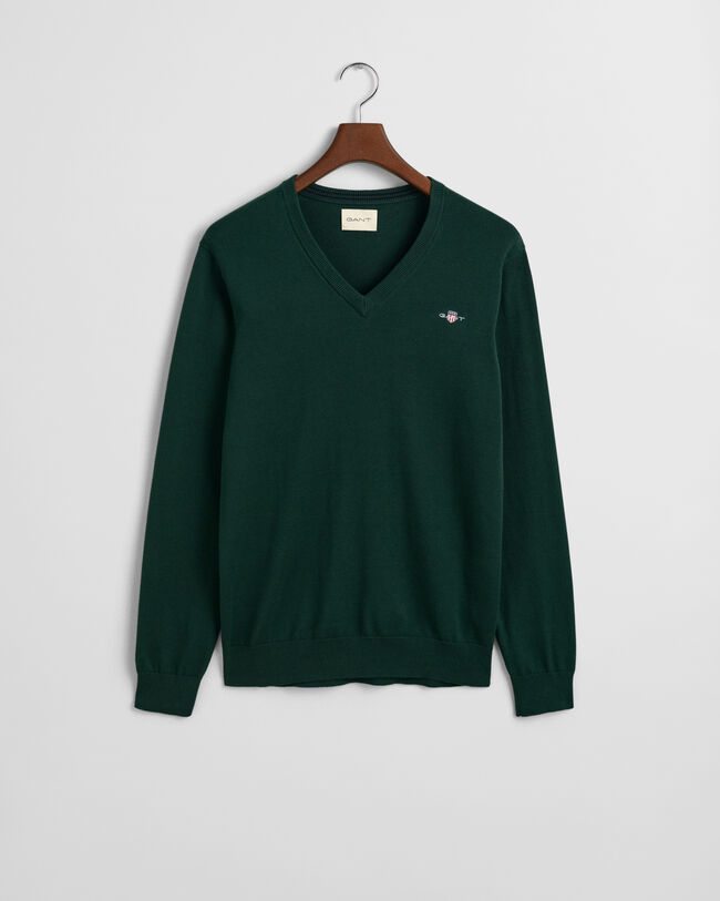 Klassiske sweater i bomuld med V-hals