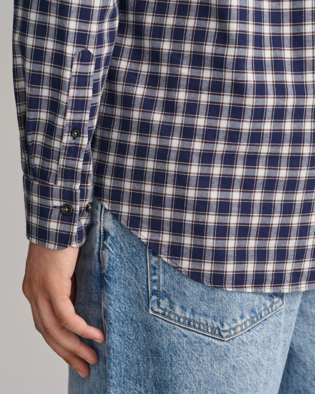 Regular fit flannelskjorte med mikrotern