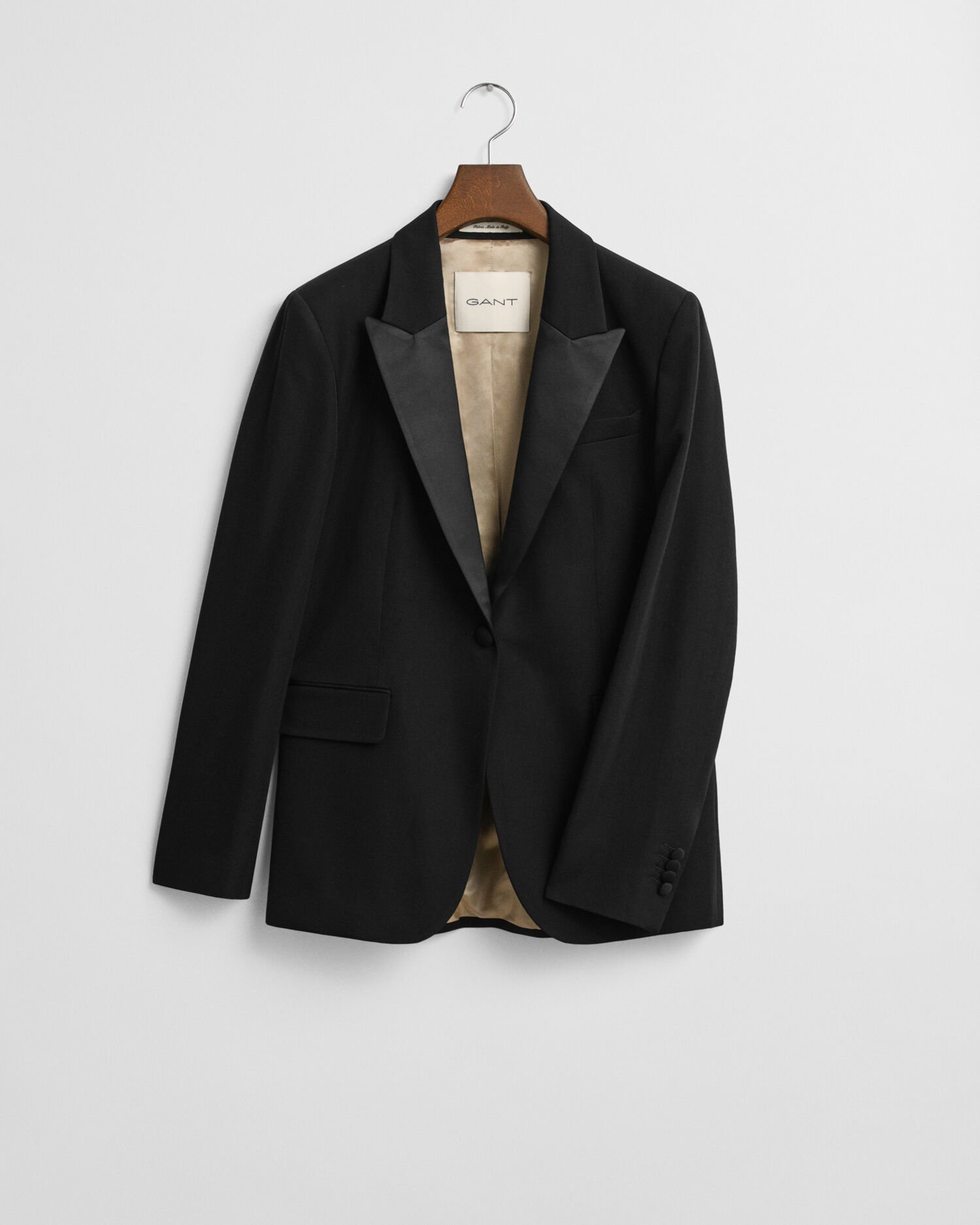 Regular fit smoking-blazer i uldblanding