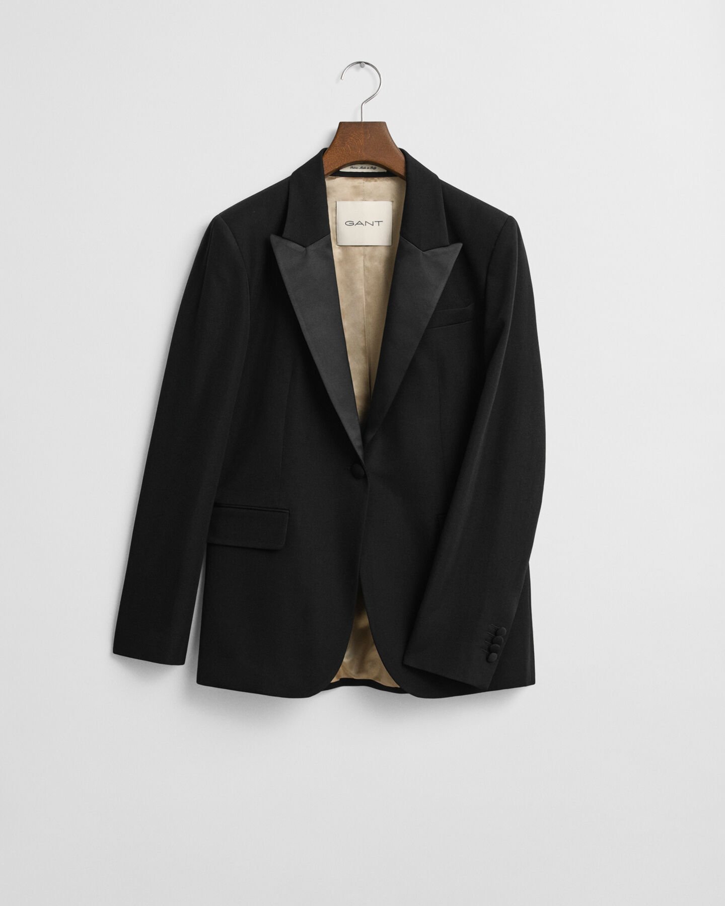 Regular fit smoking-blazer i uldblanding