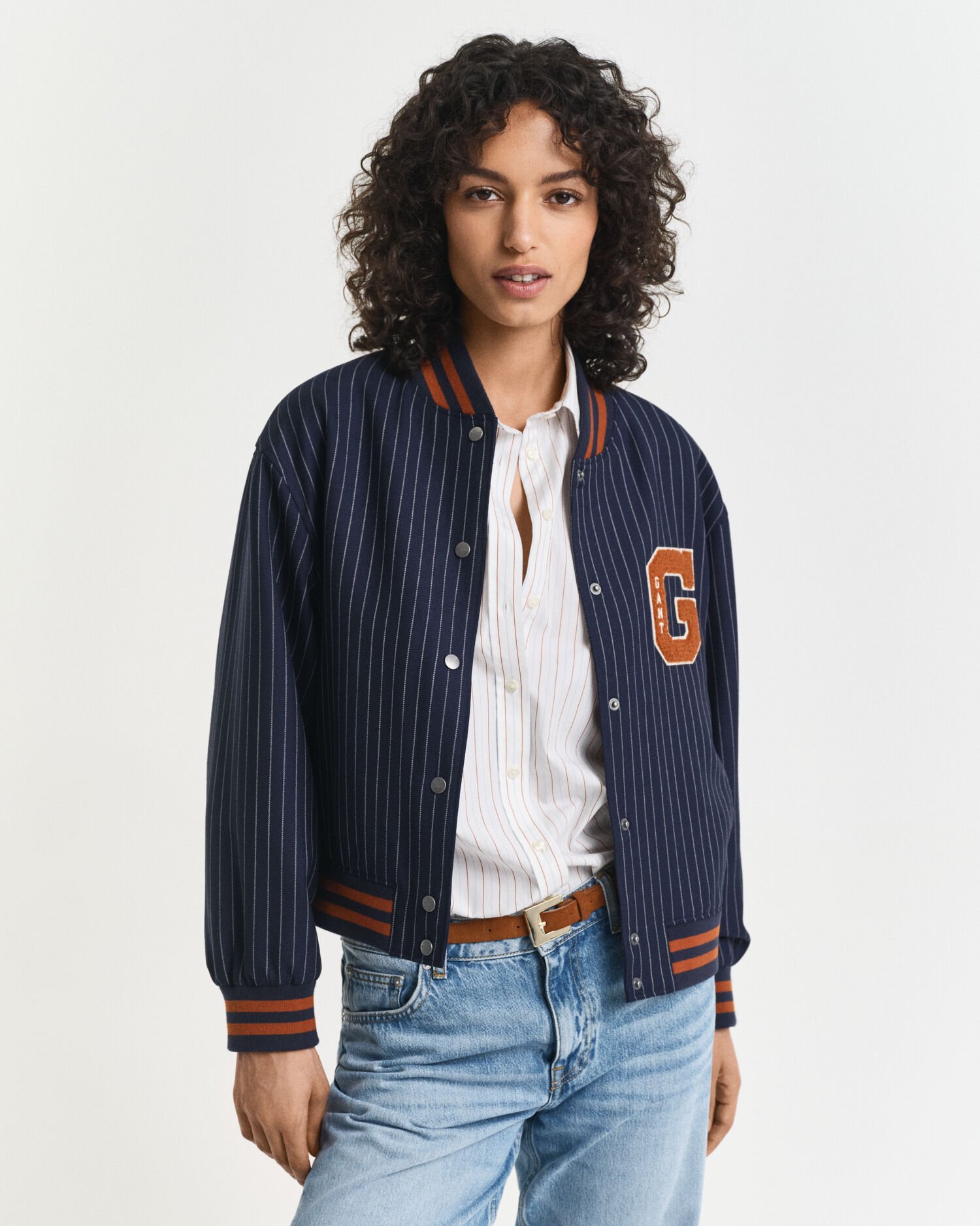 Nålestribet Varsity Jacket
