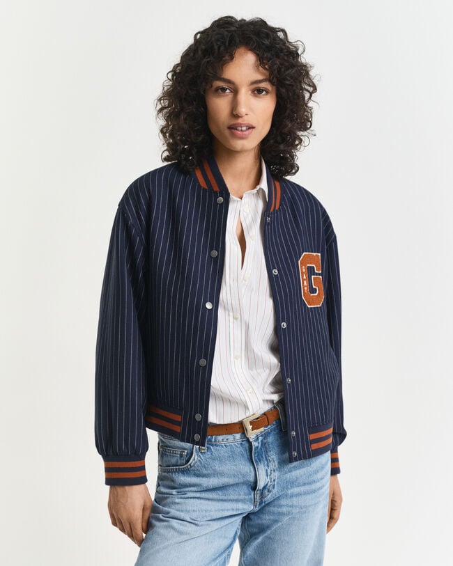 Nålestribet Varsity Jacket