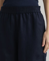 Pull-on-shorts i hør- og viskoseblanding