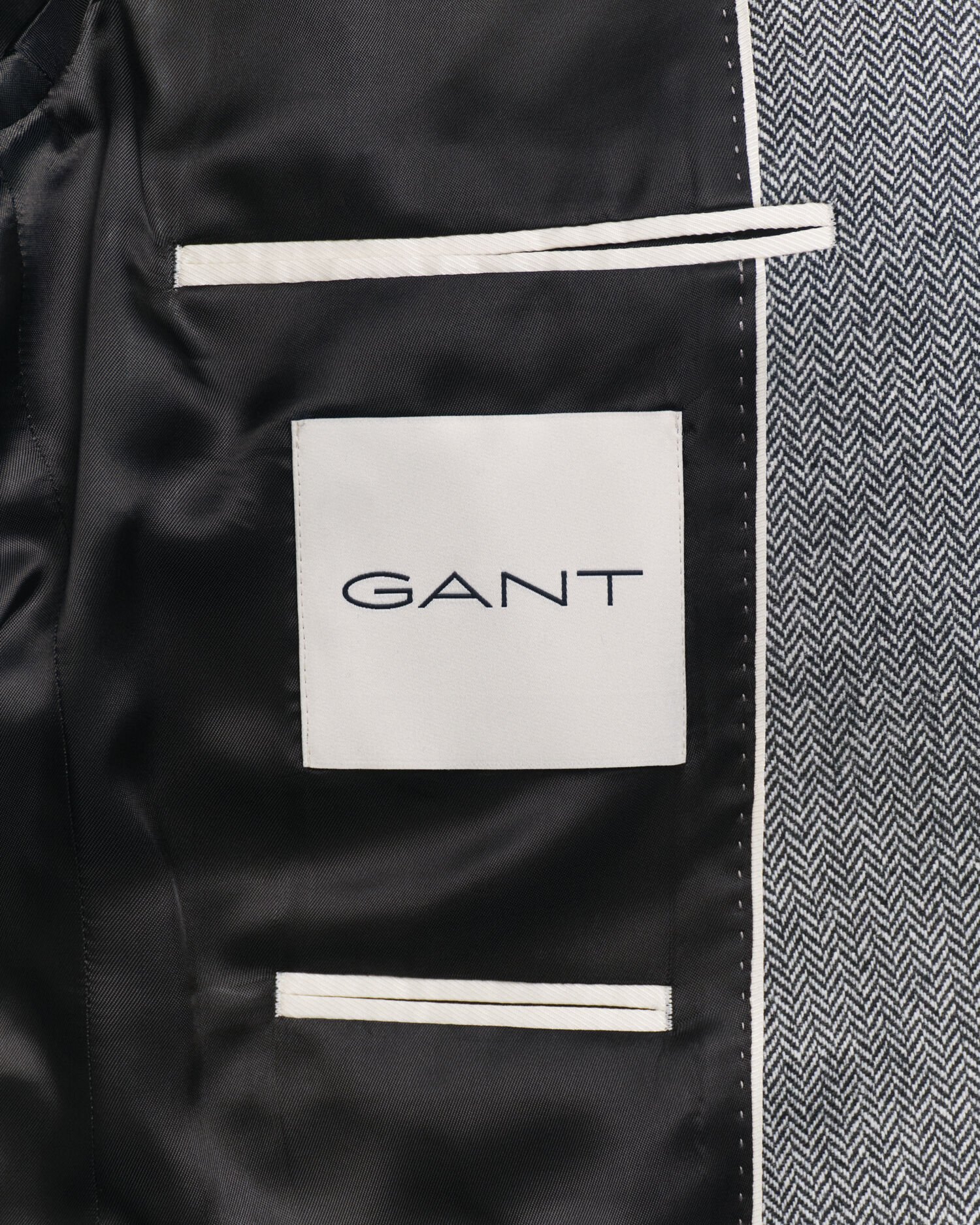 Slim fit jakkesæt-jakke i sildebensmønstret flannel