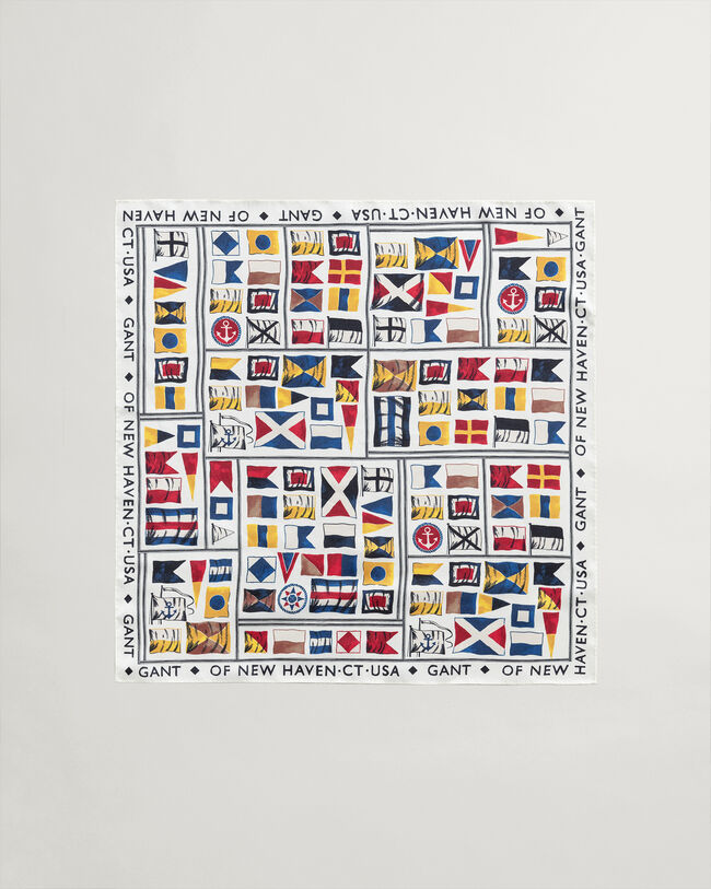 Silketørklæde med Flag-tryk