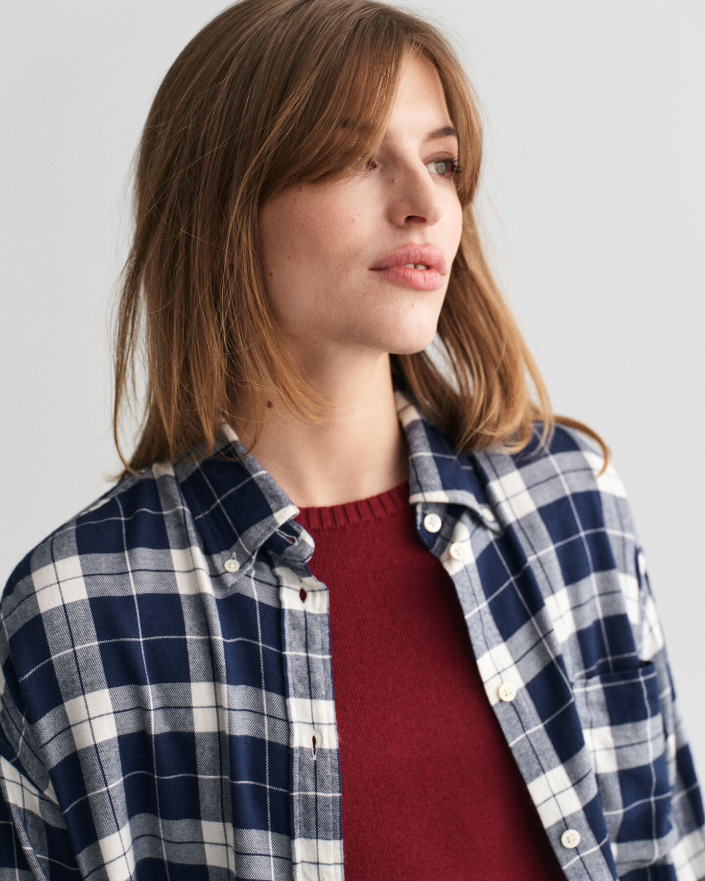 Oversized ternet flannelskjorte