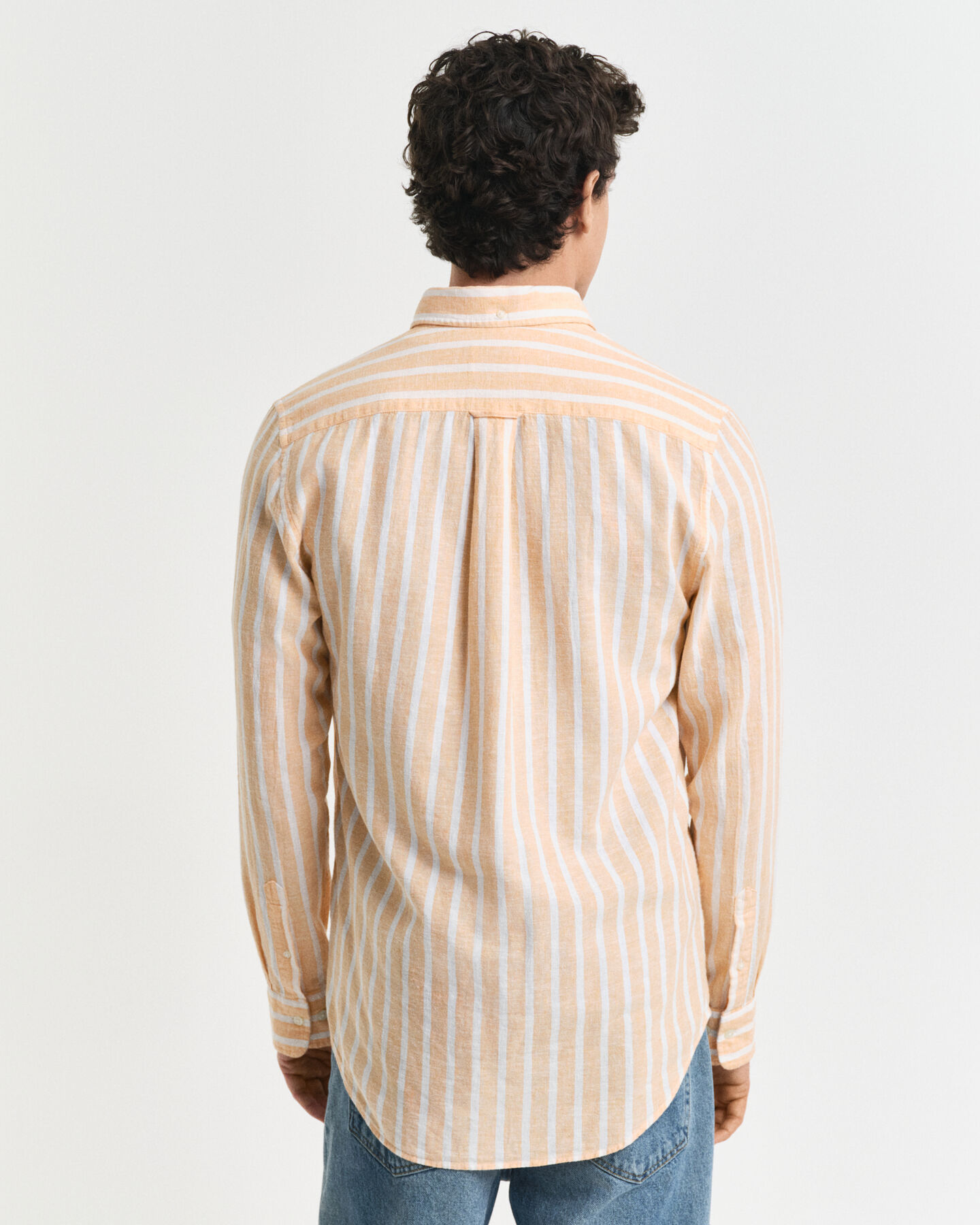 Regular fit stribet skjorte af bomuldsh&oslash;r