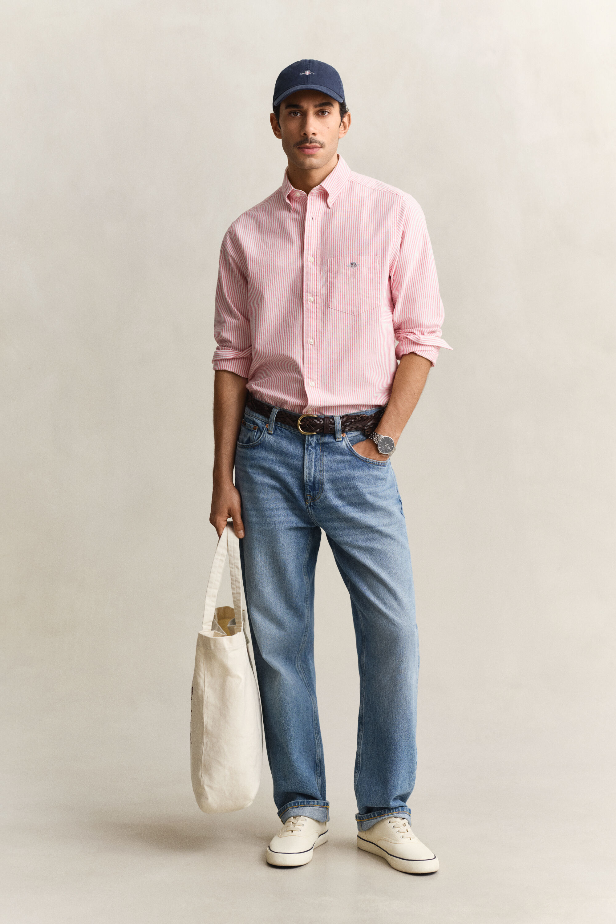 Klassisk Oxford skjorte med bankerstriber