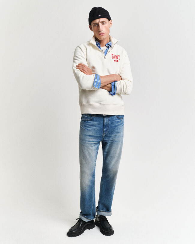 GANT 49 Arch Graphic sweatshirt med halv lynlås