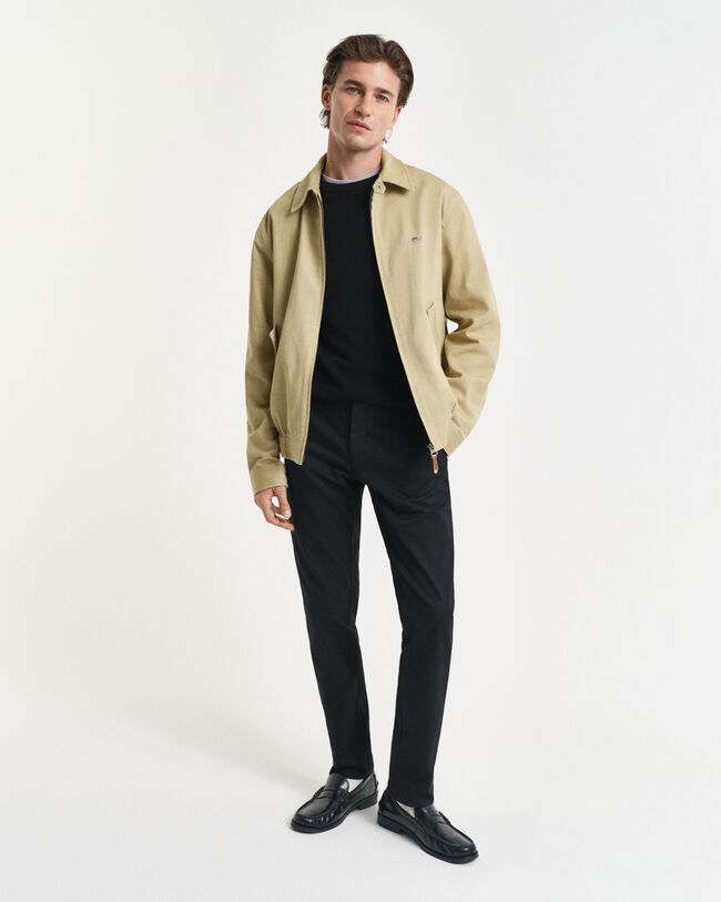 Crewneck sweater af bomuldspiqué