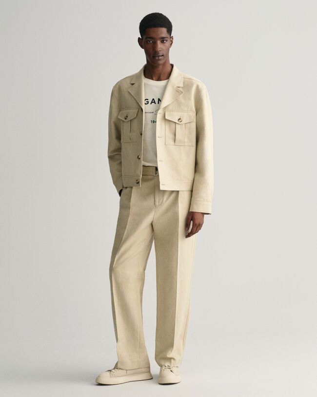 Relaxed fit jakkesæt-jakke af bomuld og hør