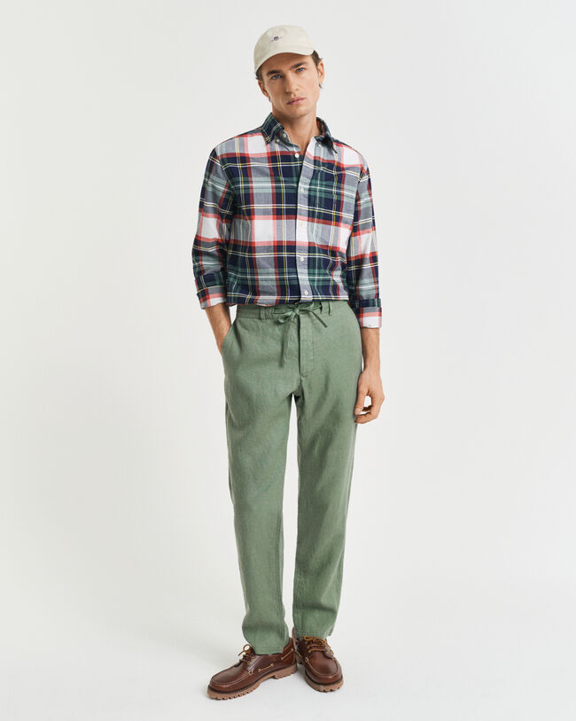 Relaxed fit h&oslash;rbukser med l&oslash;besnor