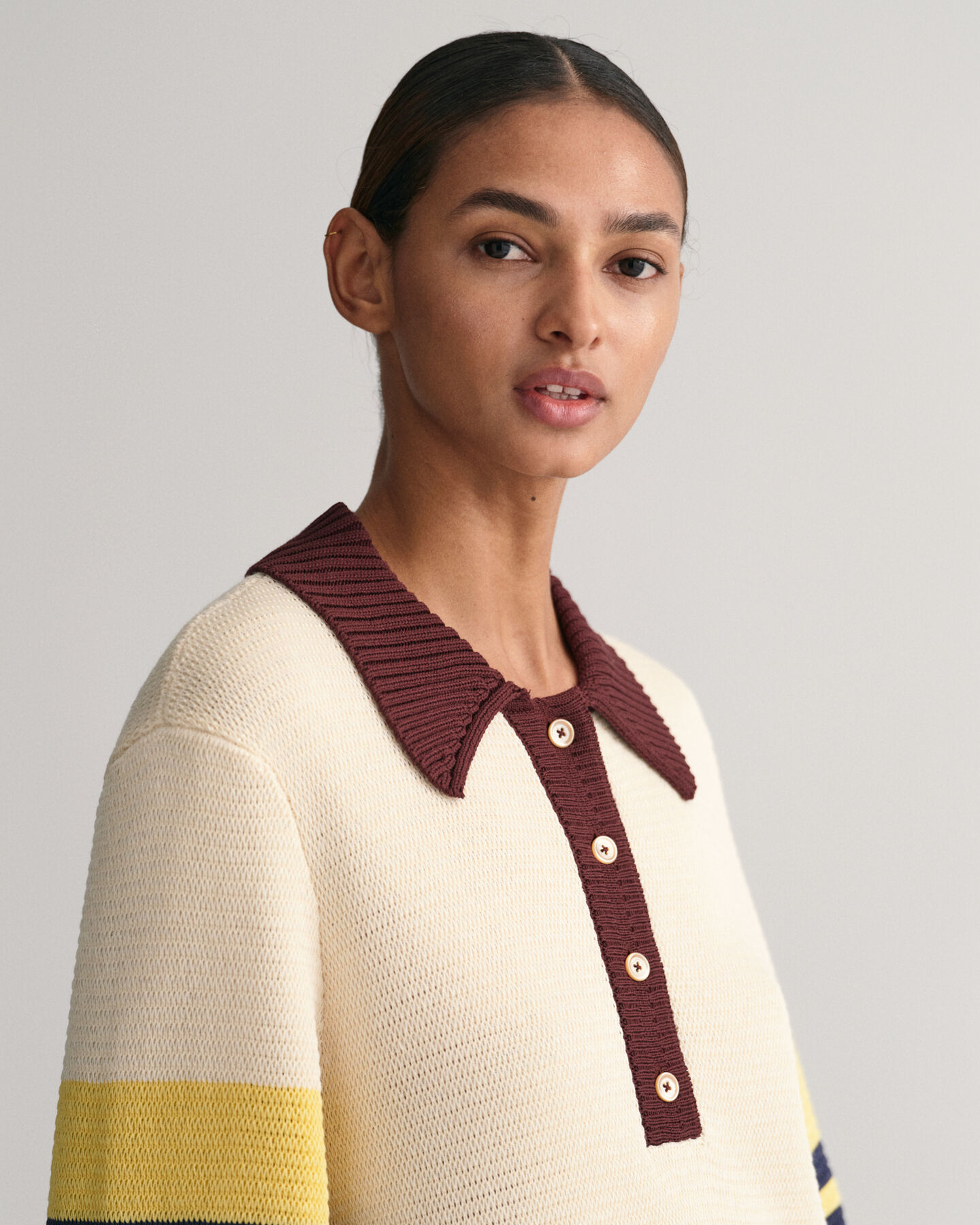 Strikket poloskjorte