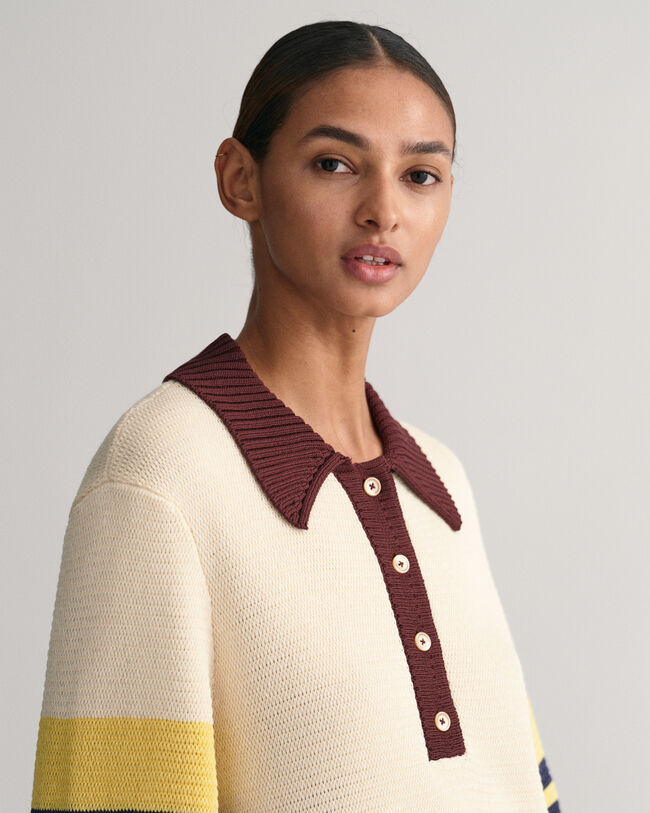 Strikket poloskjorte