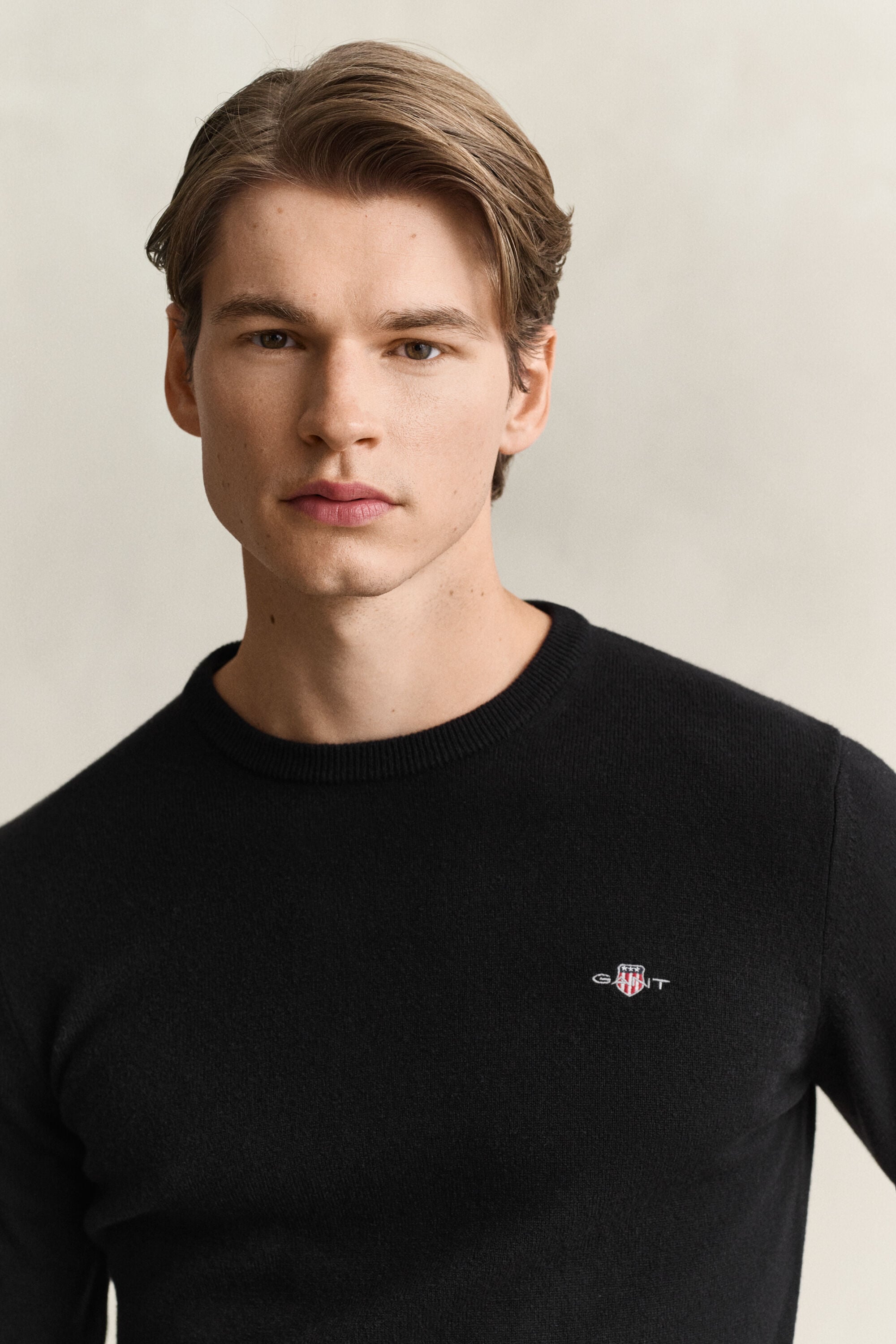 Crewneck sweater i lammeuld