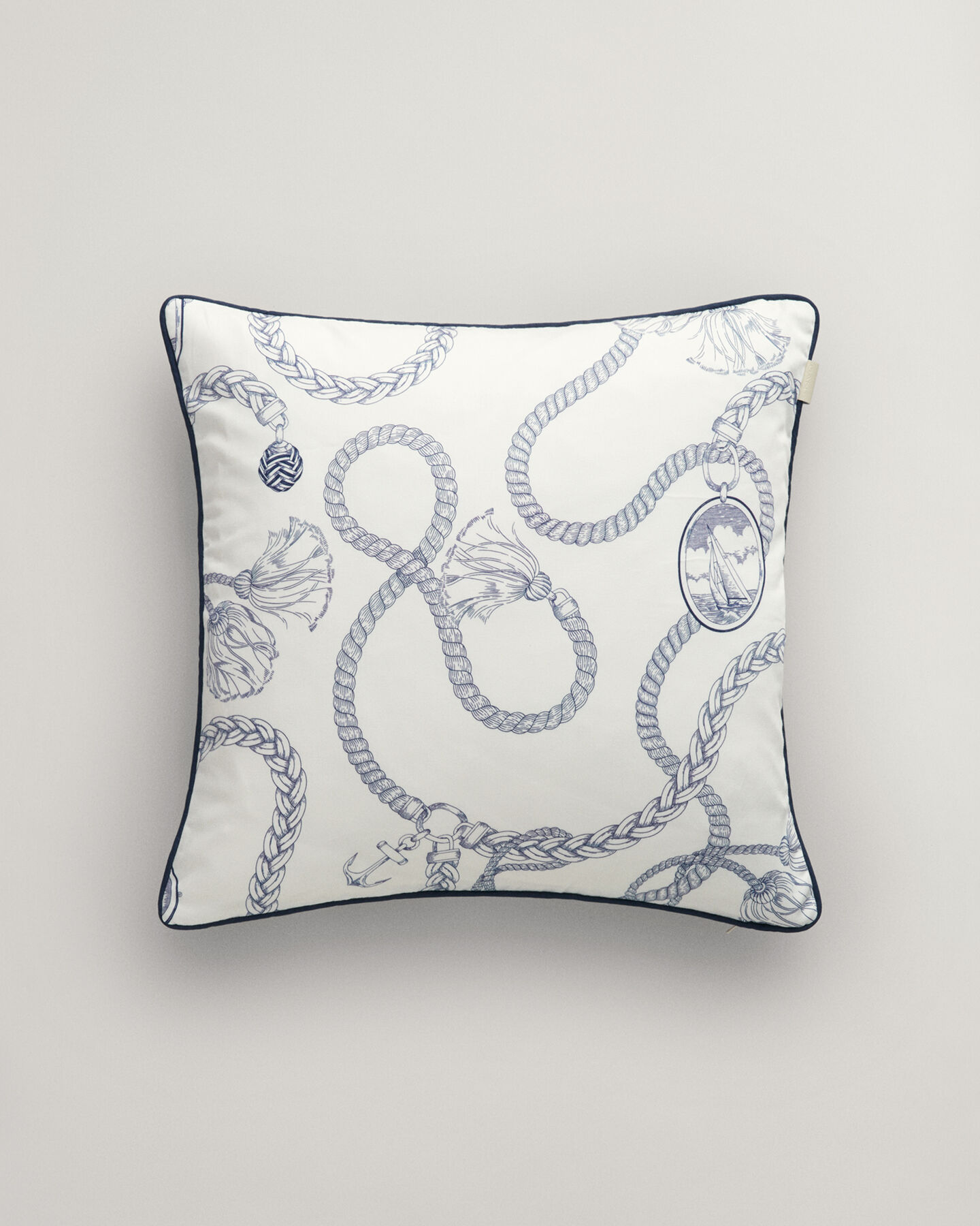 Satin pudebetræk med sejlads-tryk