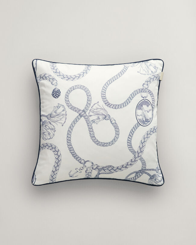 Satin pudebetræk med sejlads-tryk