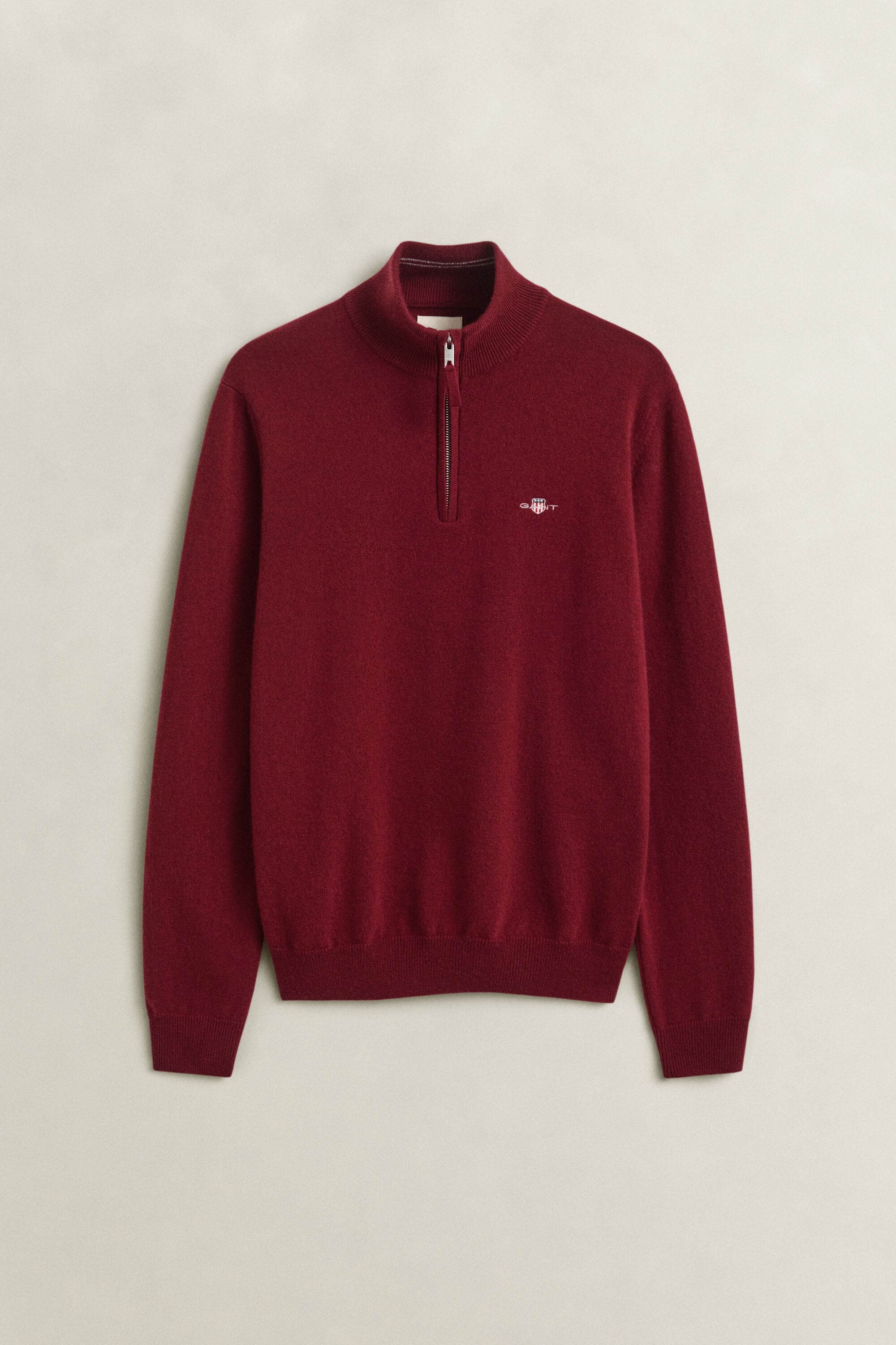 Sweater i lammeuld med halv lynlås
