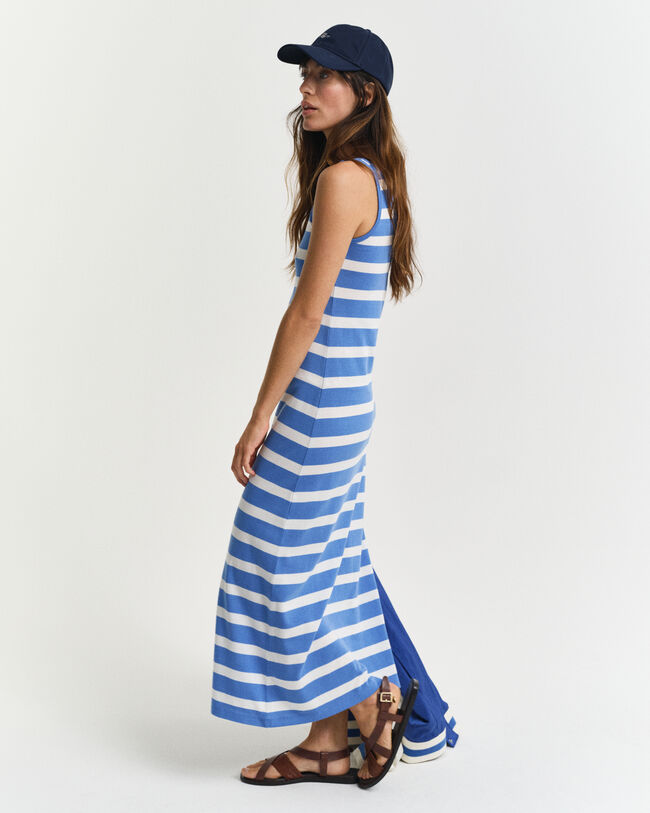 Stribet tanktop midi jerseykjole