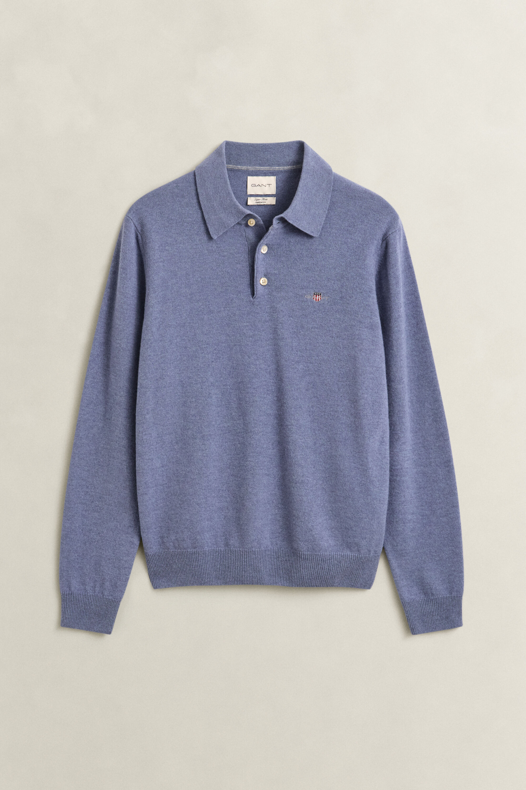 Polosweater af ekstra fin lammeuld