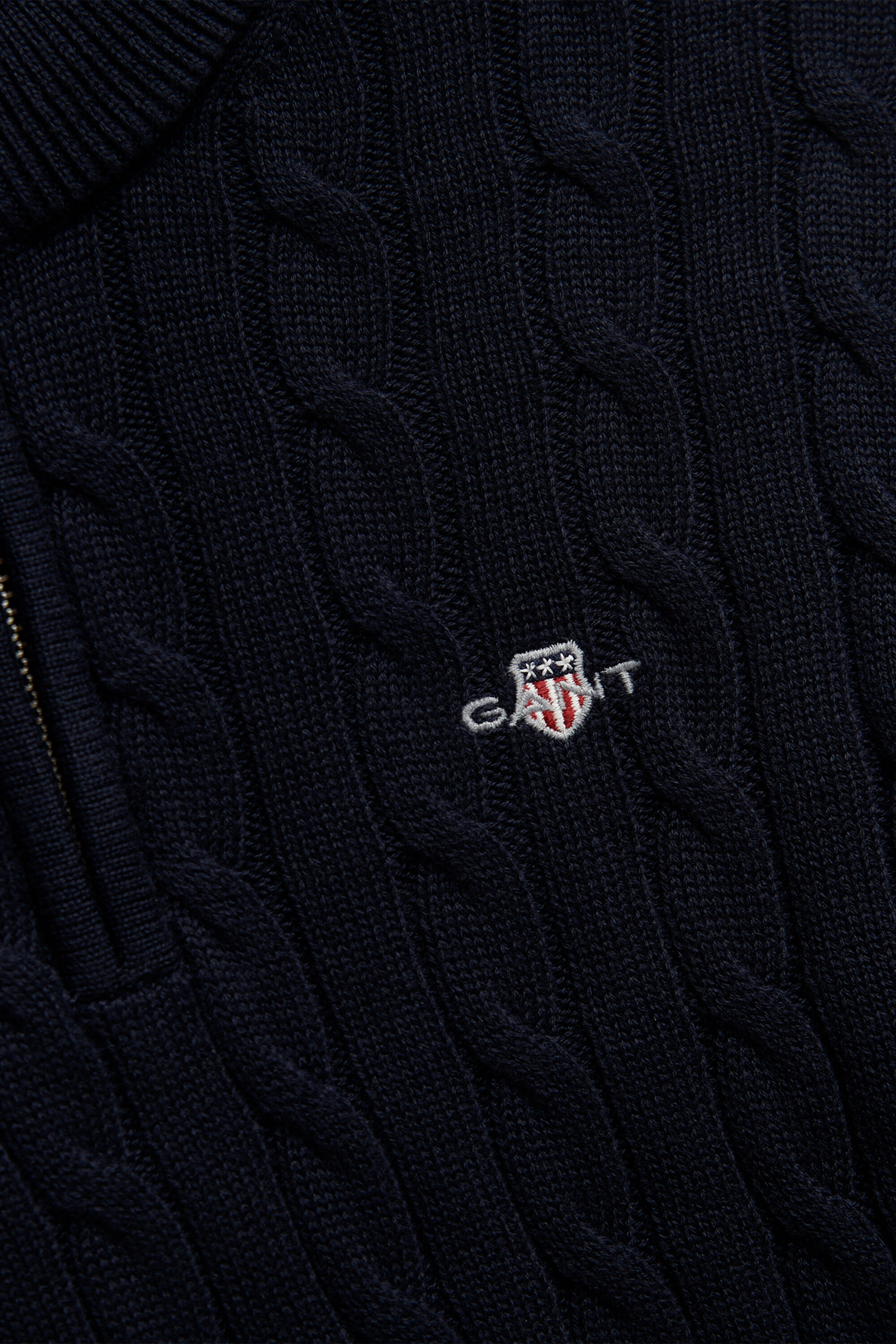 Teen Boys Shield sweater med kabelstrik og halv lynlås