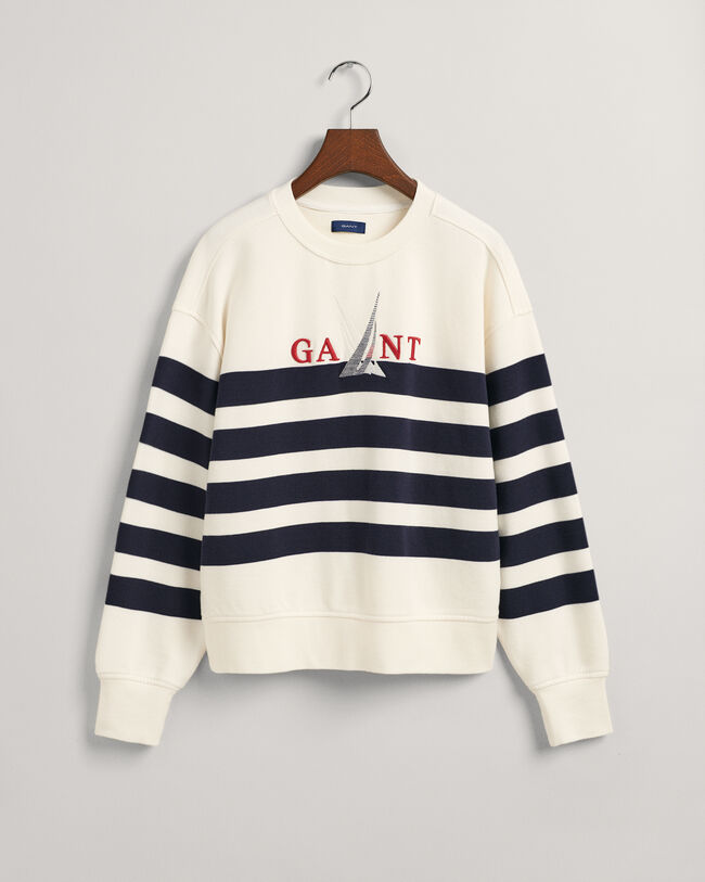 Sail Graphic stribet sweatshirt med crewneck