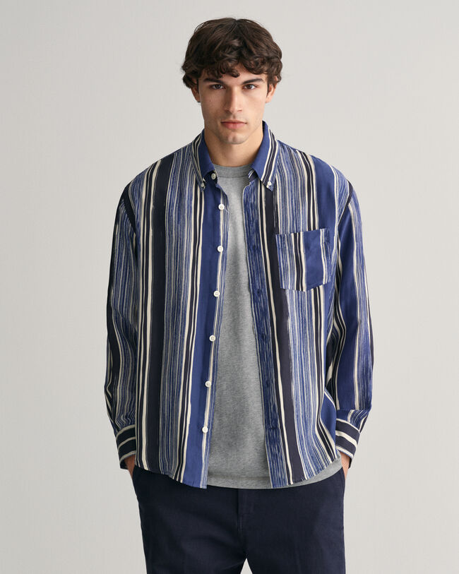 Relaxed fit silkeskjorte med tryk