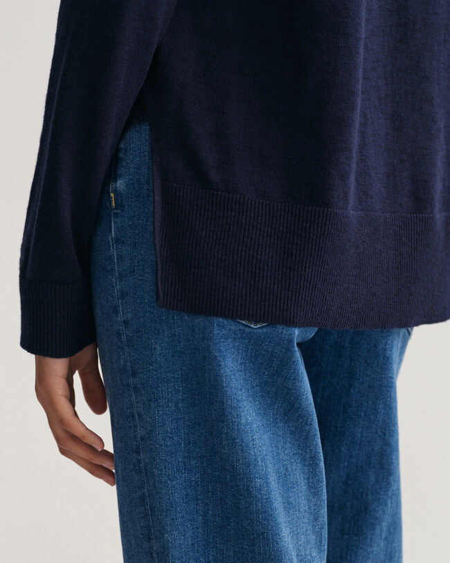 Sweater i h&oslash;rblanding med V-hals