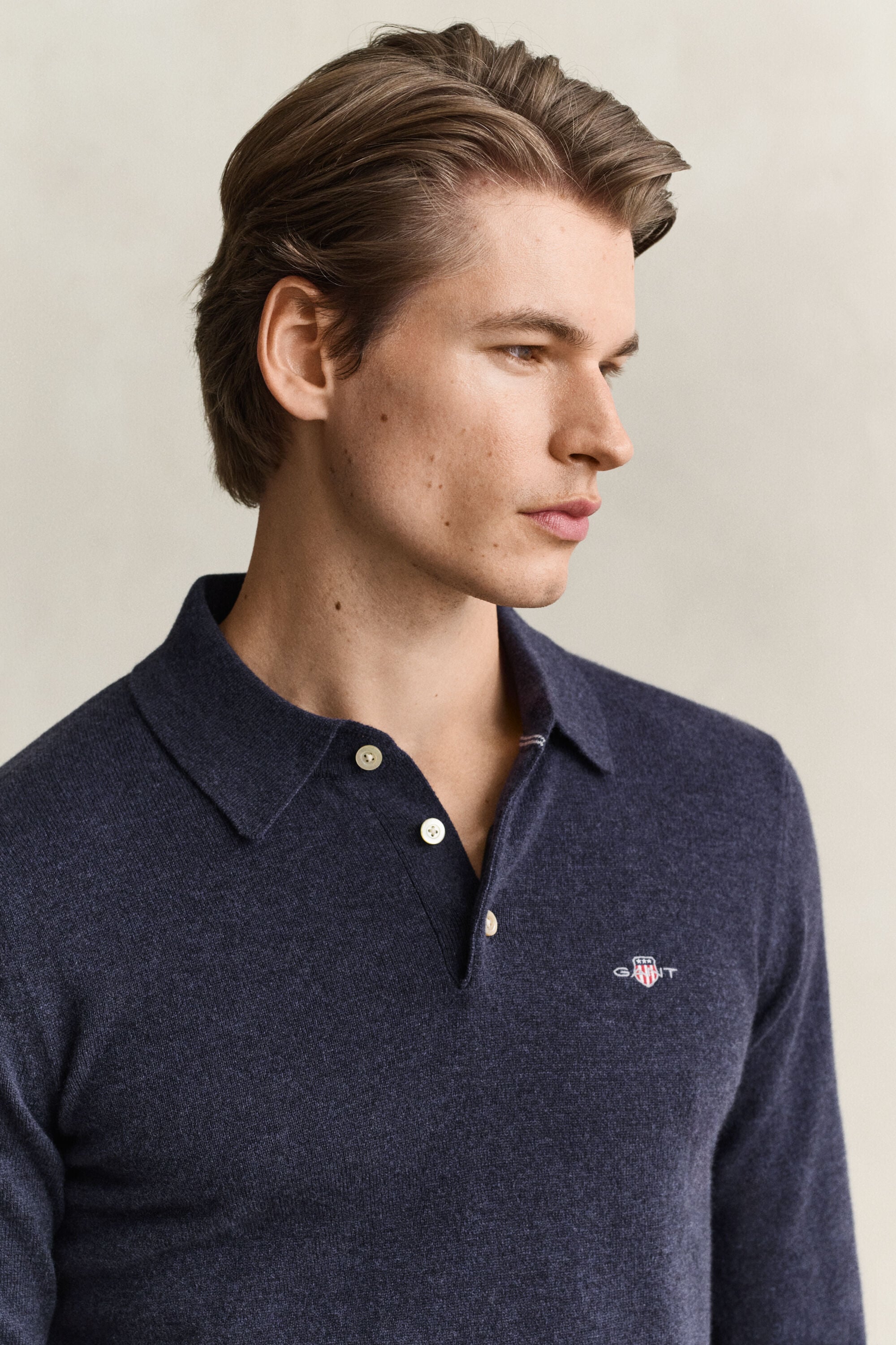 Polosweater af ekstra fin lammeuld
