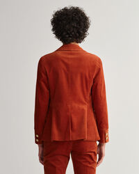 Slim jakkeblazer af jernbanefløjl