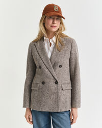 Regular fit uldblazer med tekstur