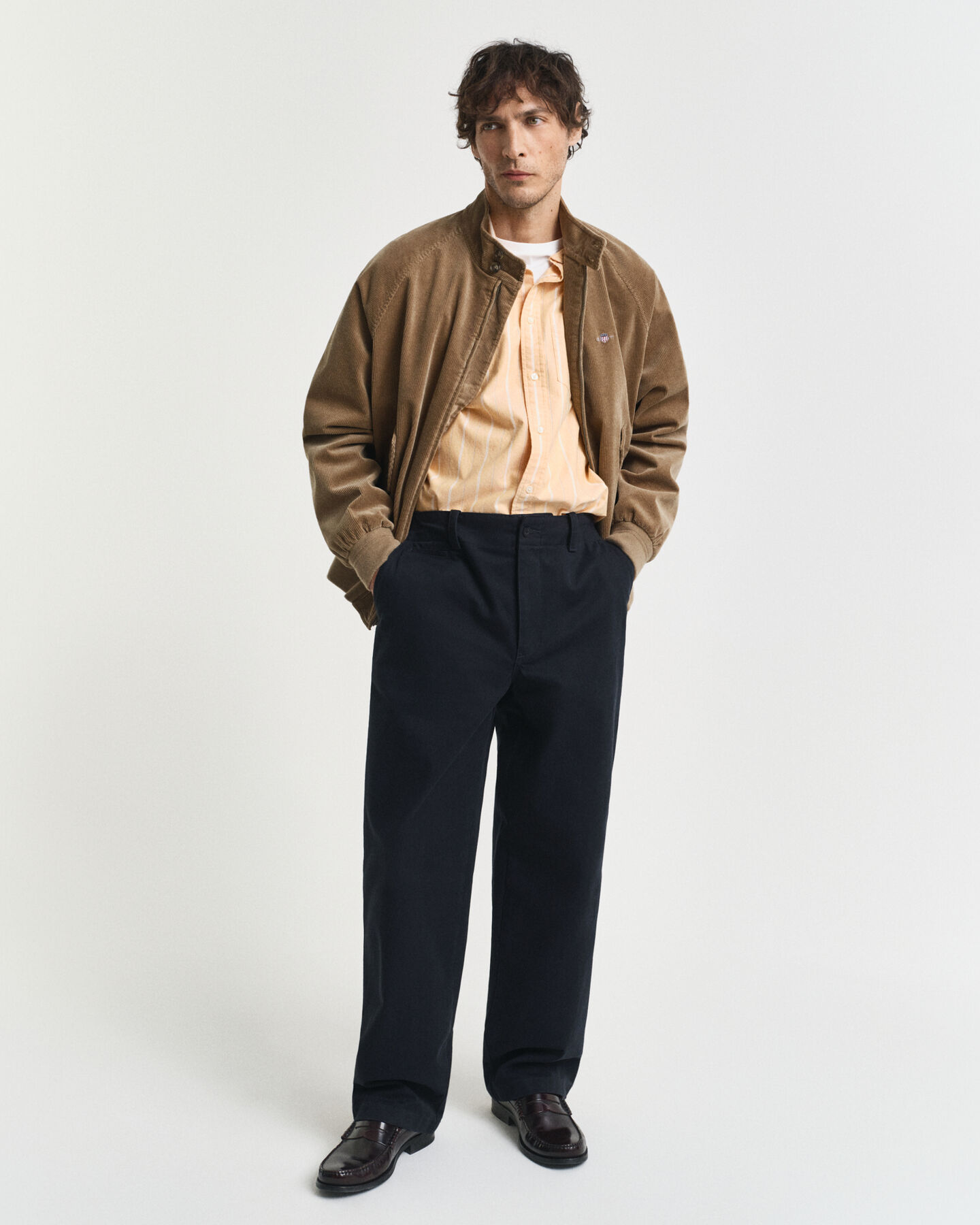 Regular fit klassisk stribet Oxford-skjorte