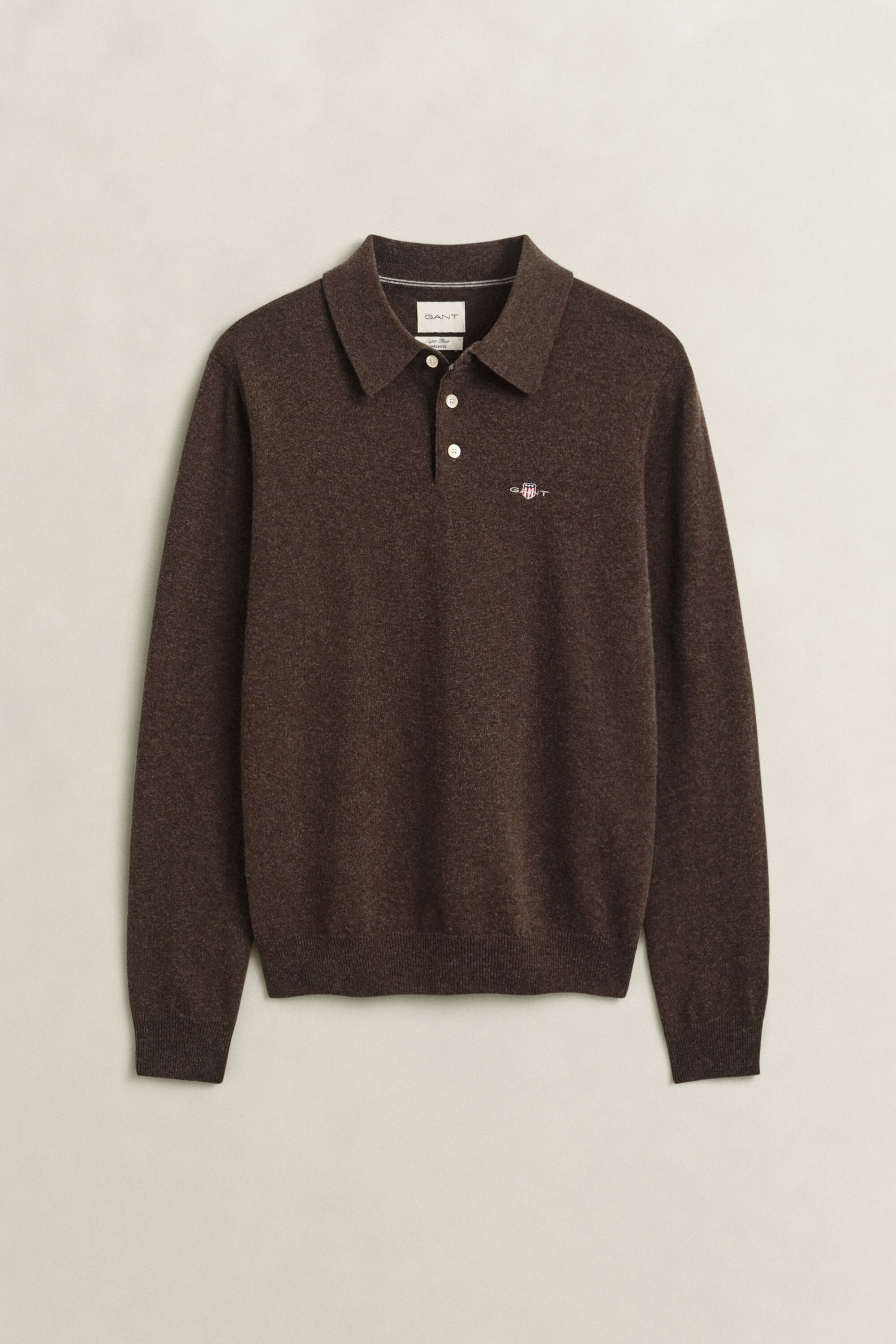 Polosweater af ekstra fin lammeuld