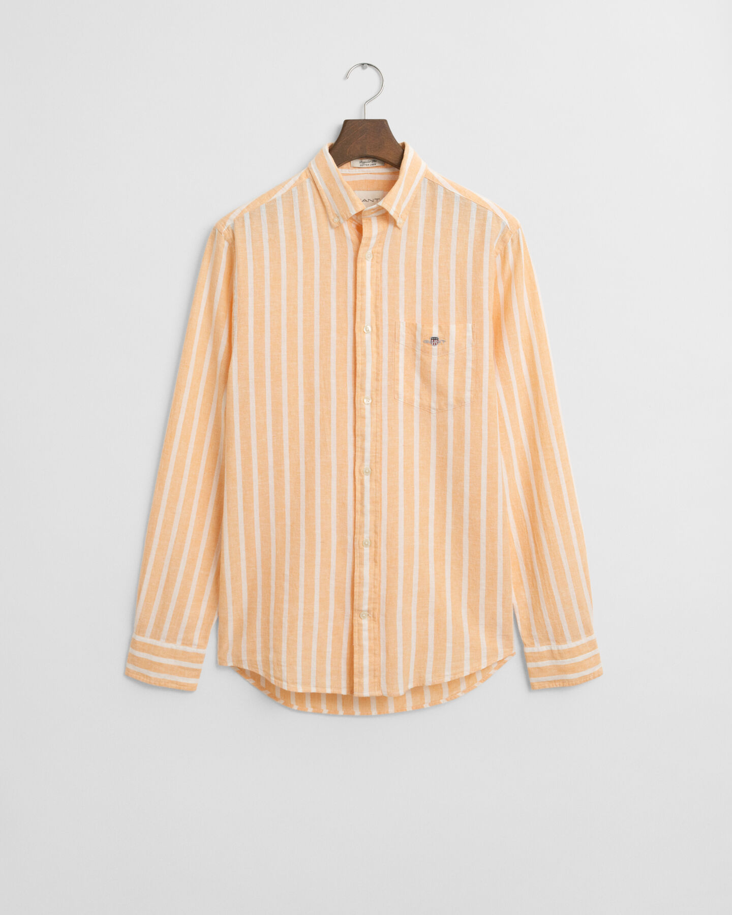 Regular fit stribet skjorte af bomuldsh&oslash;r