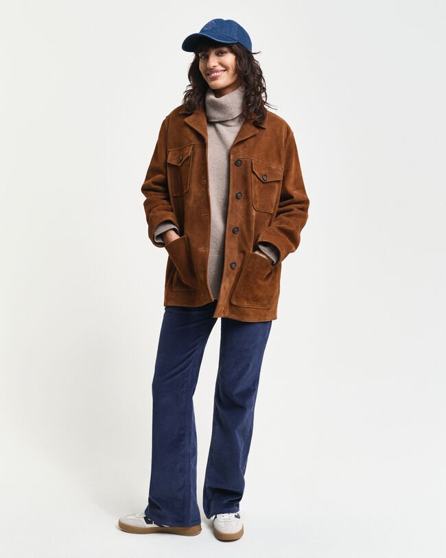 Sweater med rullekrave og sildebensm&oslash;nstrede detaljer