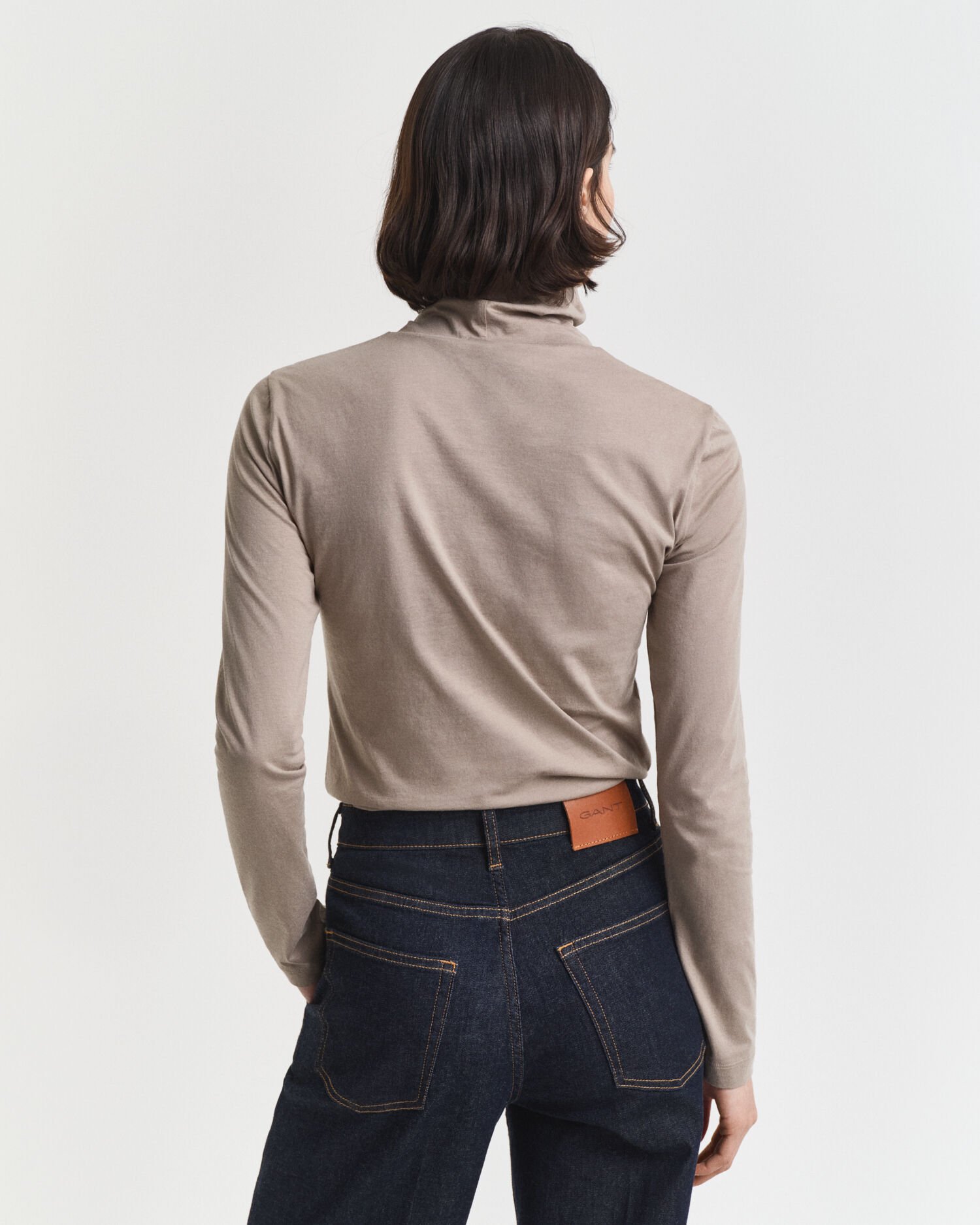 Let top i bomuld med rullekrave