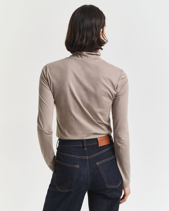 Let top i bomuld med rullekrave