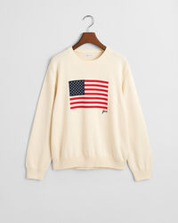 Teens strikket crewneck sweater med flag