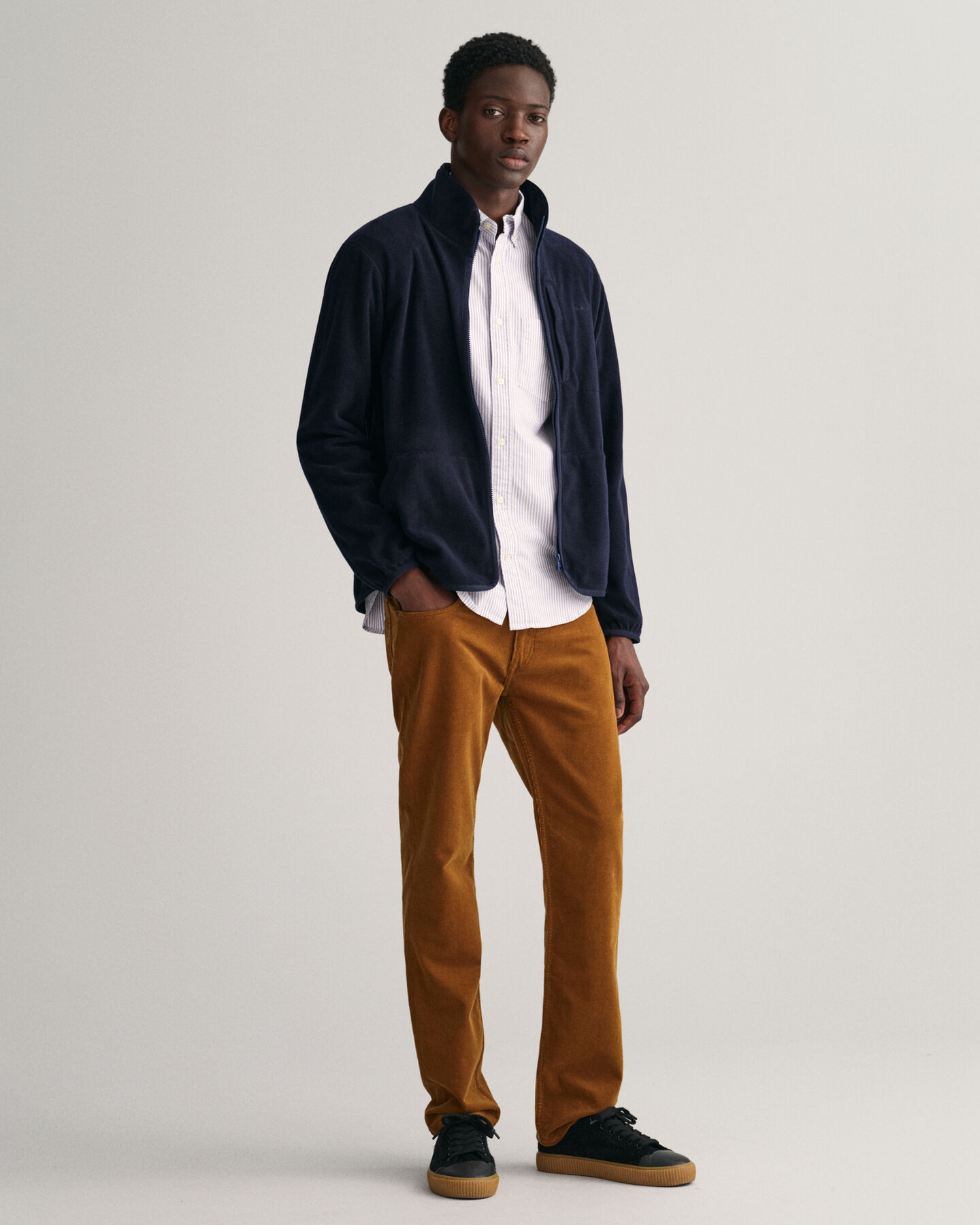 Fleece jakke med lynlås