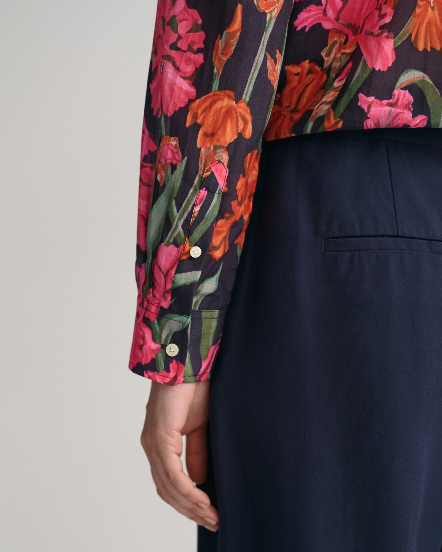 Regular fit bomuldssilkeskjorte med Iris-tryk