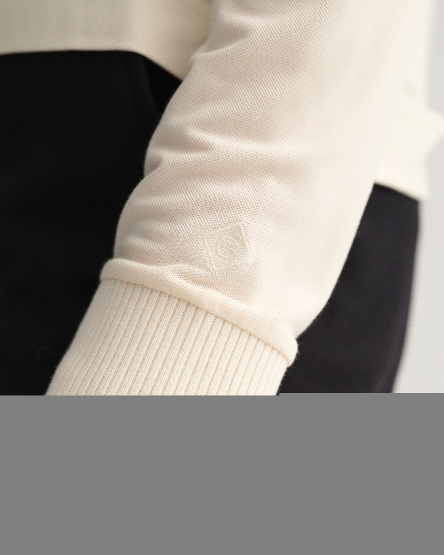 Detail Collar lang&aelig;rmet piqu&eacute; poloskjorte