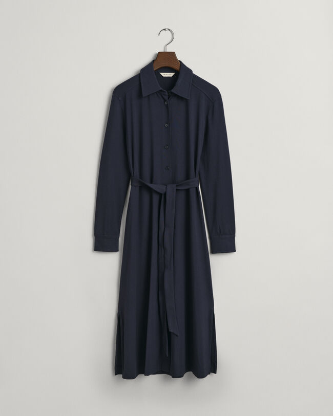 Slim fit jersey skjortekjole