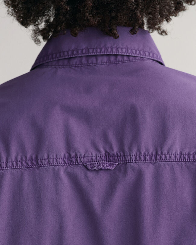 Oversized Sunfaded Skjorte med korte &aelig;rmer