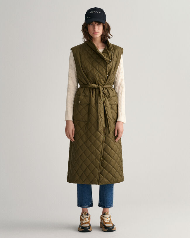 Lang quiltet vest