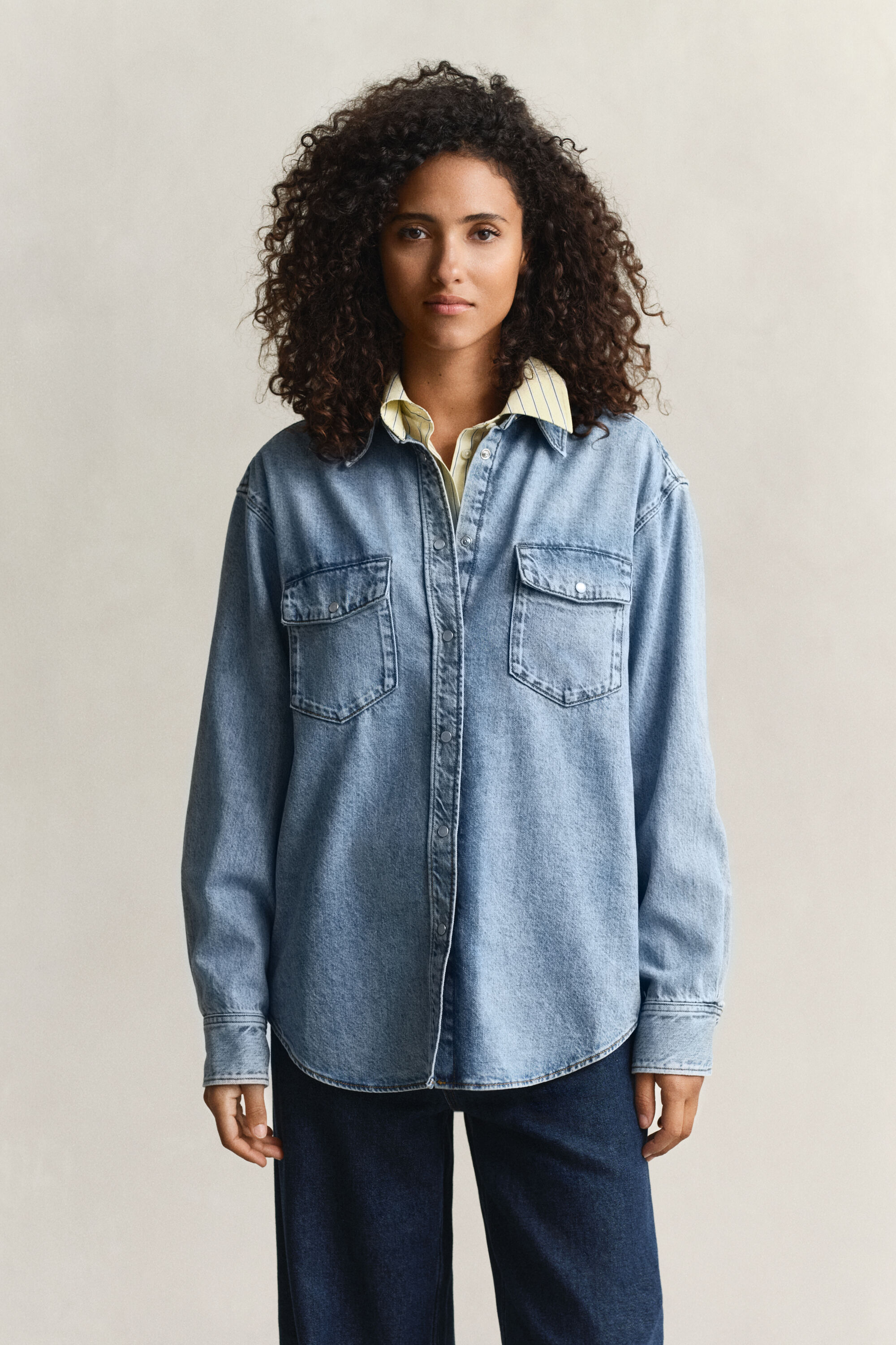 Relaxed fit denim-skjorte