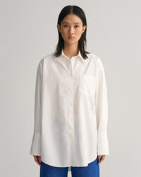 Oversized poplinskjorte med høje manchetter