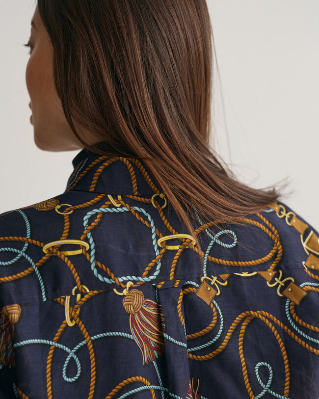 Relaxed fit bomuldssilkeskjorte med Rope-tryk