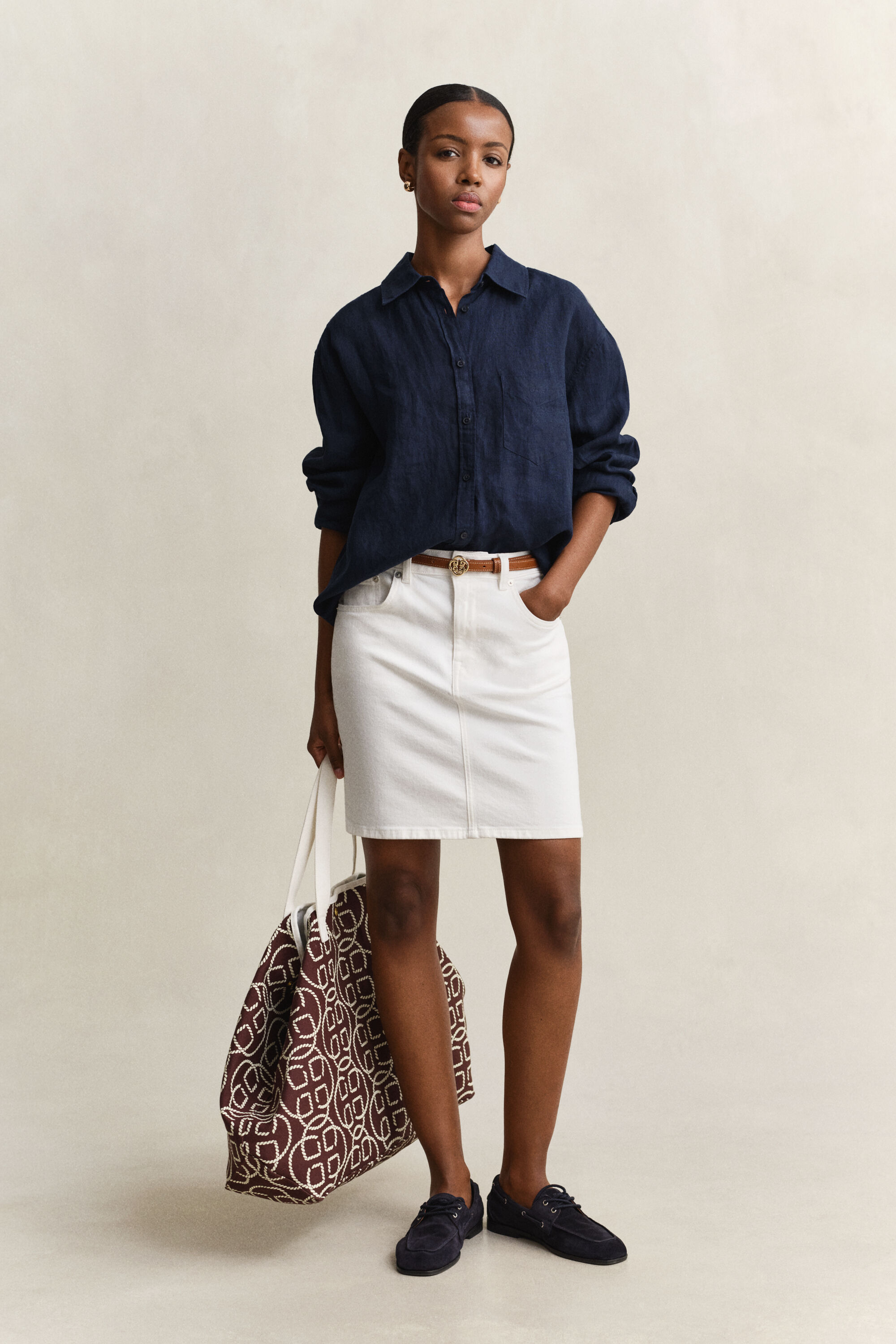 Relaxed fit hørskjorte